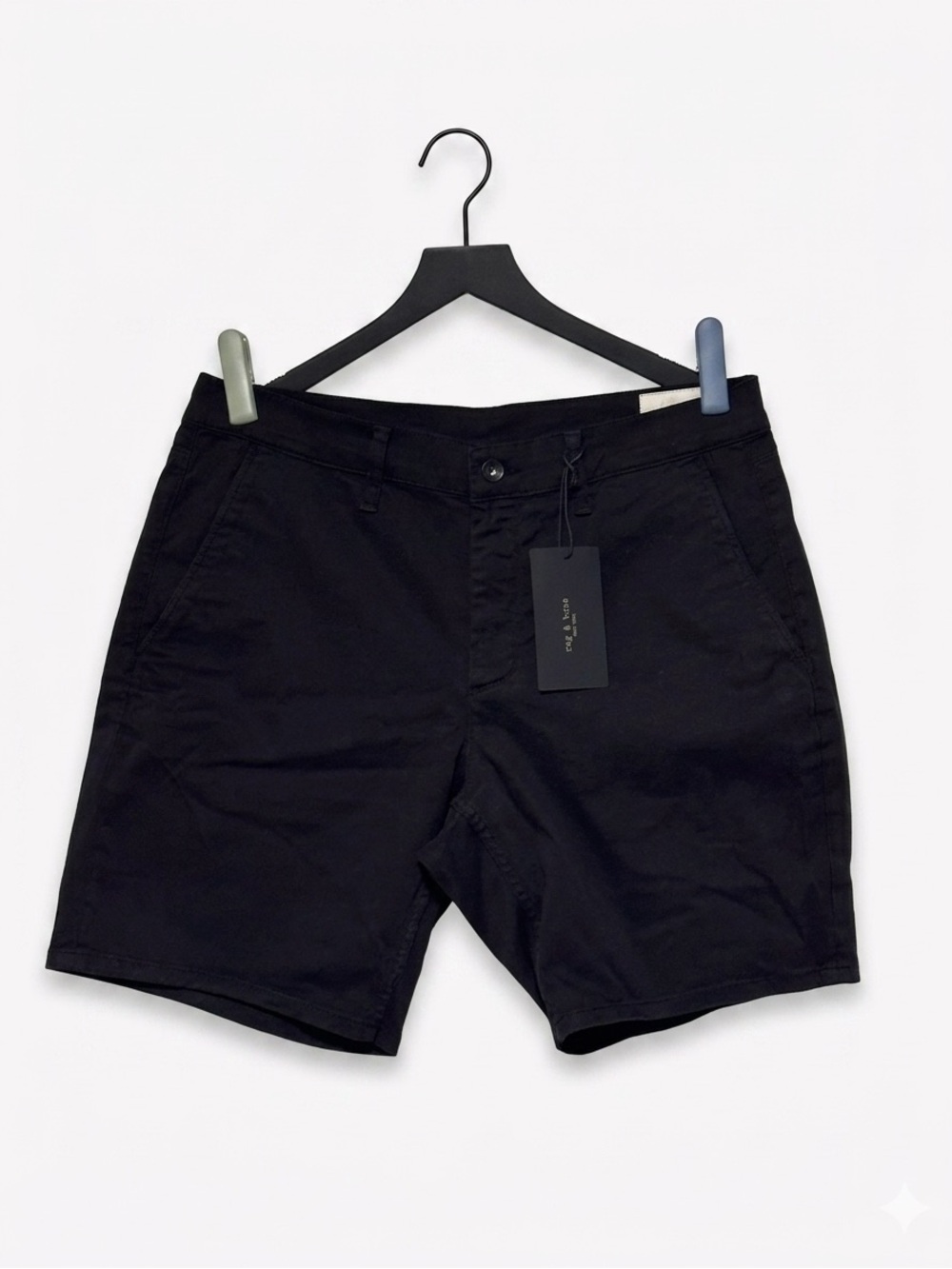 rag & bone New York Standard Chino Shorts Jet Black 34 NWT
